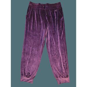 Victoria Secret Purple Velour Pull On Soft Lounge Jogging Pants Women Size XL